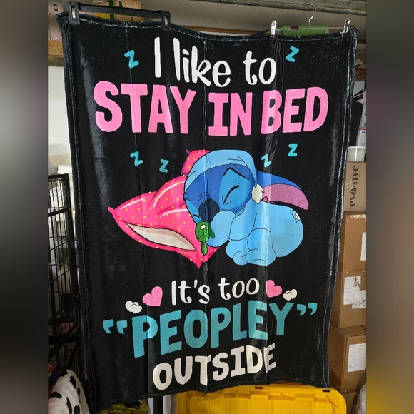 Other - Stitch I Like to Stay in Bed. It’s Too "Peopley" Outside Throw Blanket